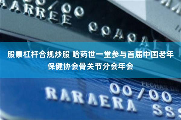 股票杠杆合规炒股 哈药世一堂参与首届中国老年保健协会骨关节分会年会