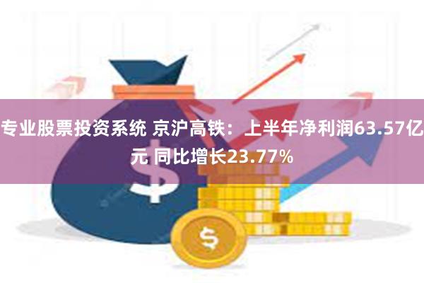 专业股票投资系统 京沪高铁：上半年净利润63.57亿元 同比增长23.77%