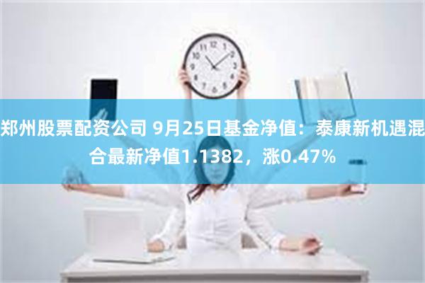 郑州股票配资公司 9月25日基金净值：泰康新机遇混合最新净值1.1382，涨0.47%