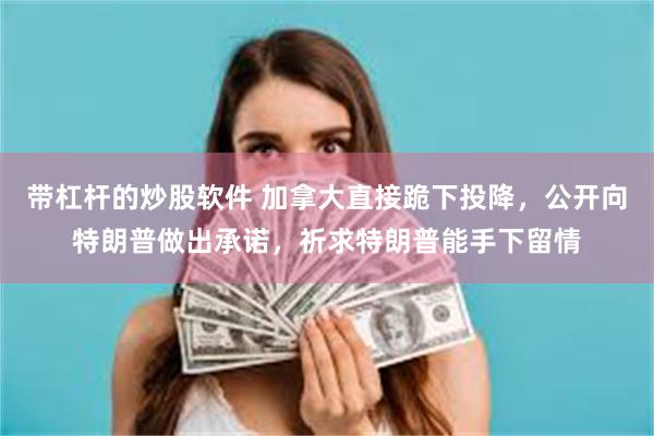 带杠杆的炒股软件 加拿大直接跪下投降，公开向特朗普做出承诺，祈求特朗普能手下留情