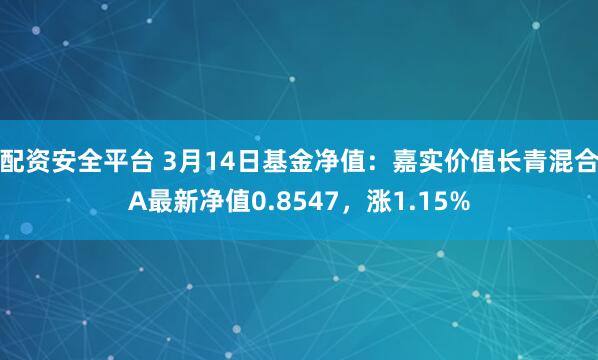 配资安全平台 3月14日基金净值：嘉实价值长青混合A最新净值0.8547，涨1.15%